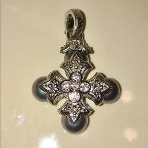 Judith Ripka Gray Pearl Cross Enhancer