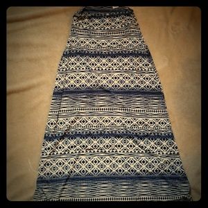 Navy Blue & White Maxi Skirt