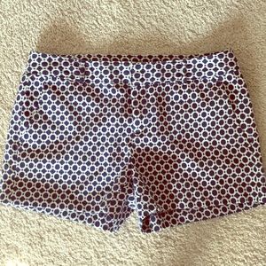 Blue and white patterned Banana Republic shorts