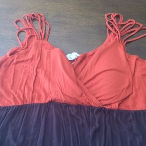 Color block sleeveless Maxi Dress