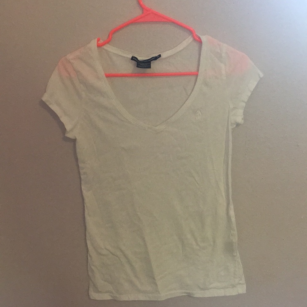 White Ralph Lauren V-neck Shirt