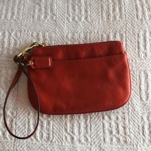 Coach red wristlet
