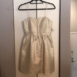 NWT Aidan Mattox gold mini strapless dress