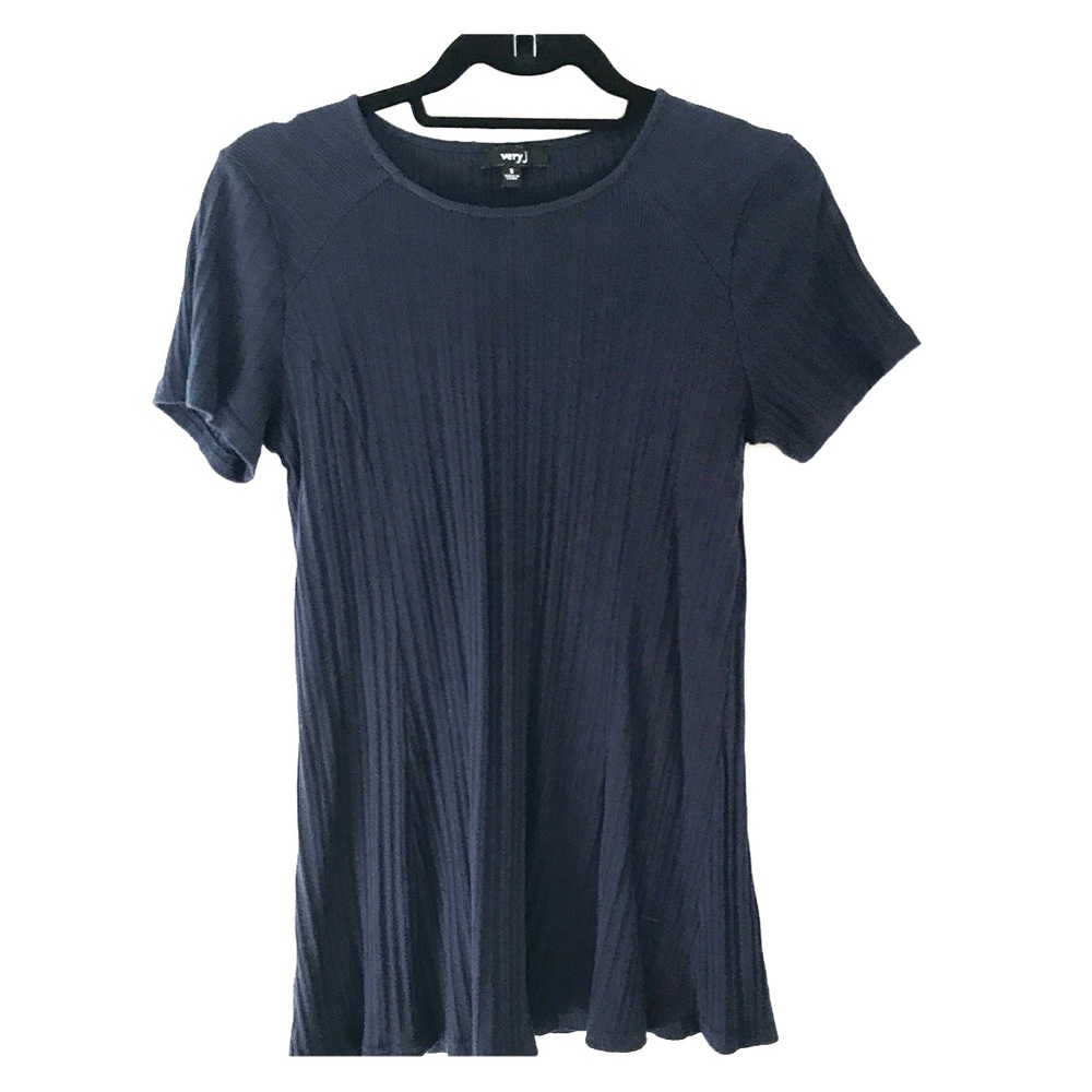 Navy Ribbed T Dress