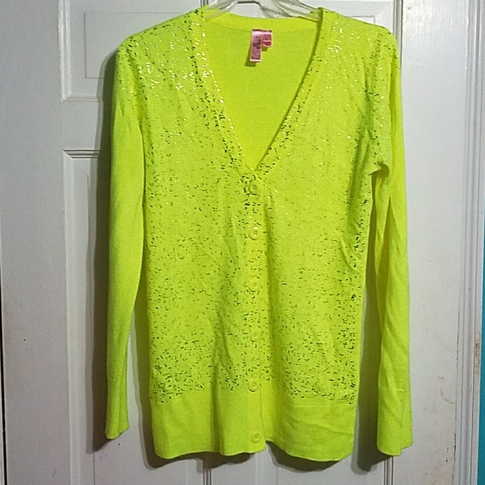 Neon yellow cardigan