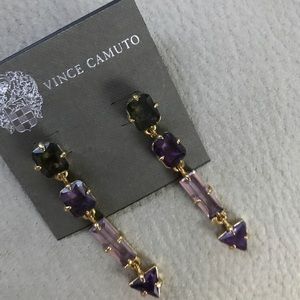 Vince Camuto Multi-stone drop purple earrings