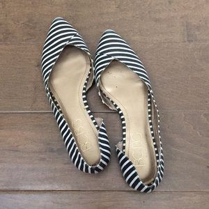 BCBG Black & White Striped Flats!