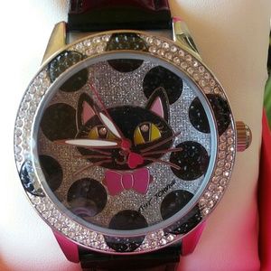 Betsy Johnson kitty wristwatch