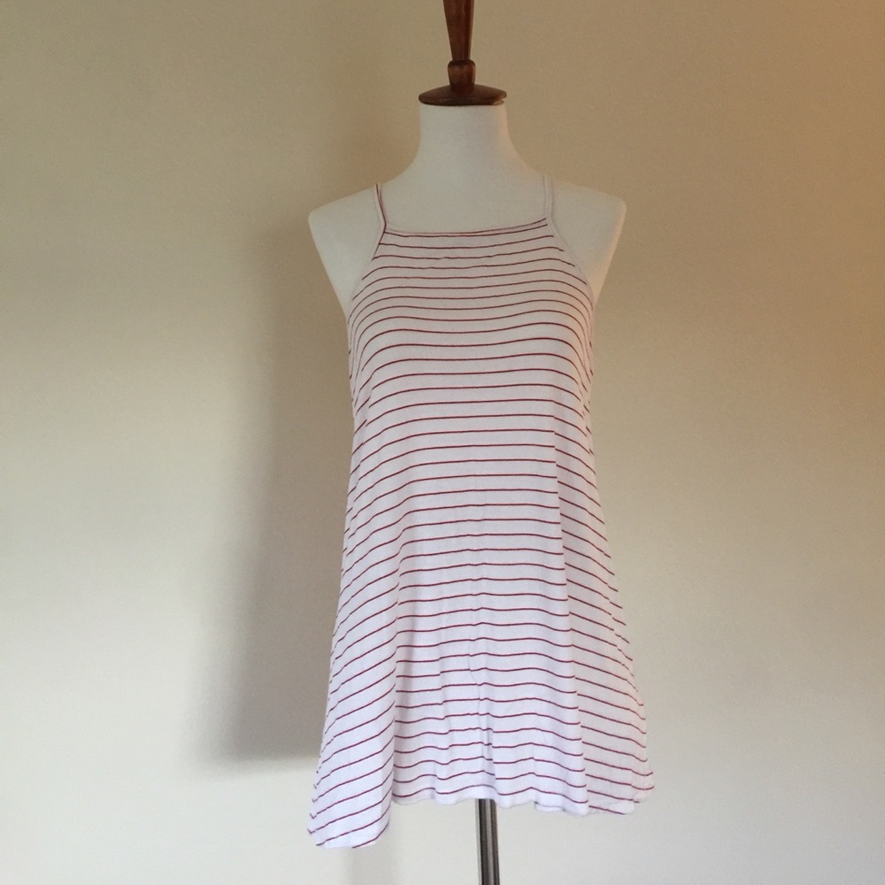 Red and white striped tank top