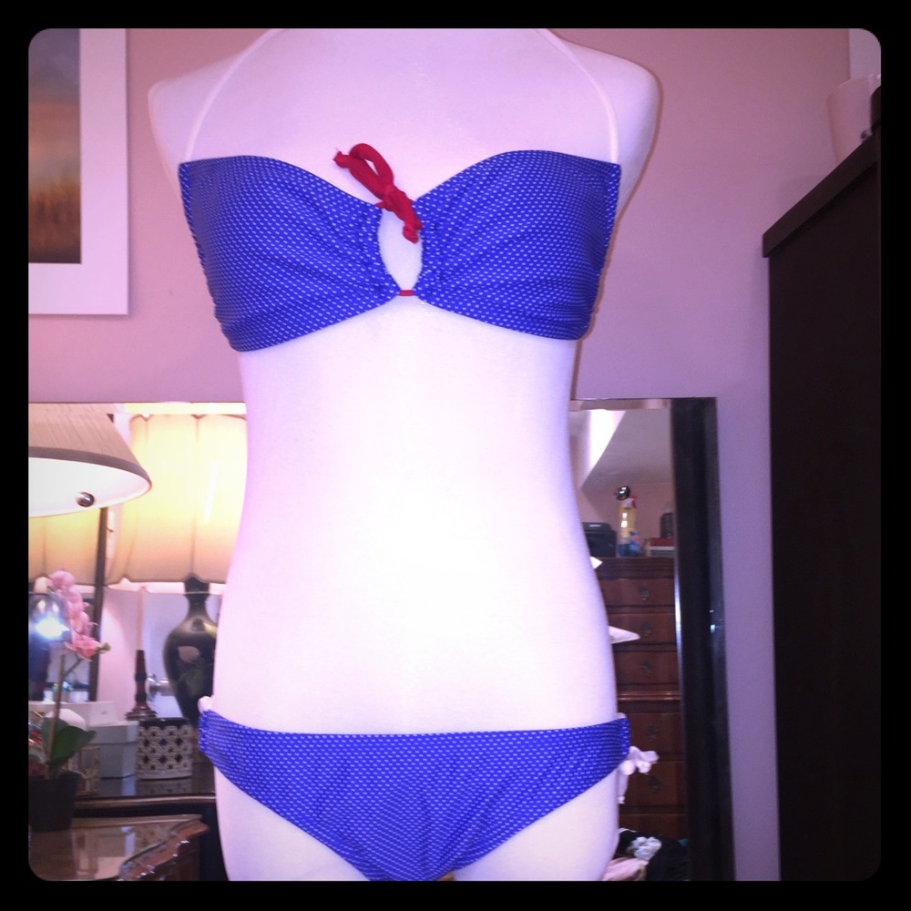 Aloha Blue Polka Dot Bikini Set