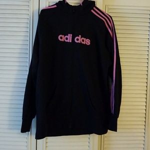 Adidas 2XL Black w/Pink Hooded Sweatshirt