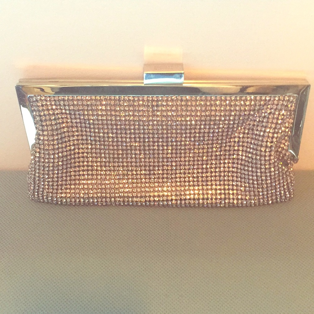 Badgley Mischka pale pink crystal clutch