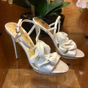 Off White Rose Petal Special Occassion Sandals