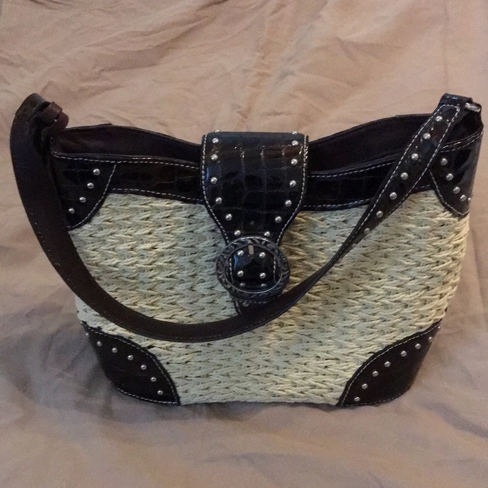 Genuine Brighton purse. Cream and brown. Weaved