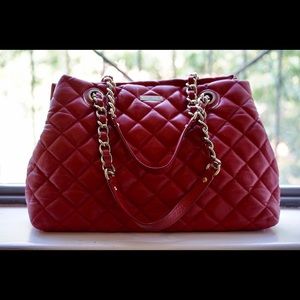 Kate Spade Quilted Leather Shoulder Bag in Red
