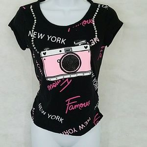 New York T-Shirt with bling and camera by Justice