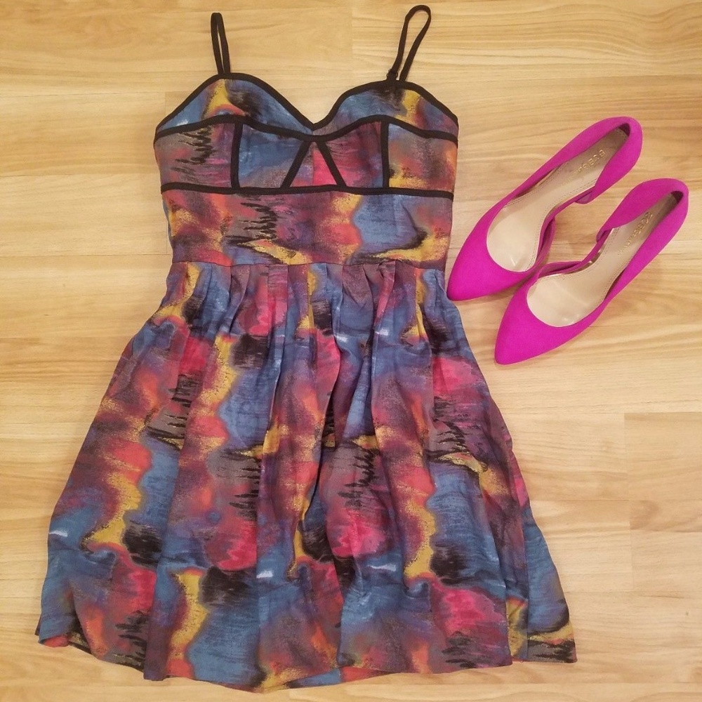 Bralet Rainbow Multicolored Paint Splatter Dress