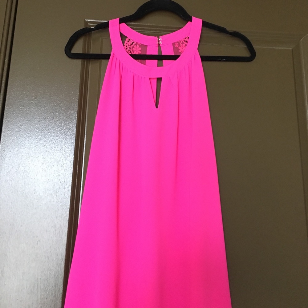 Hot pink halter top