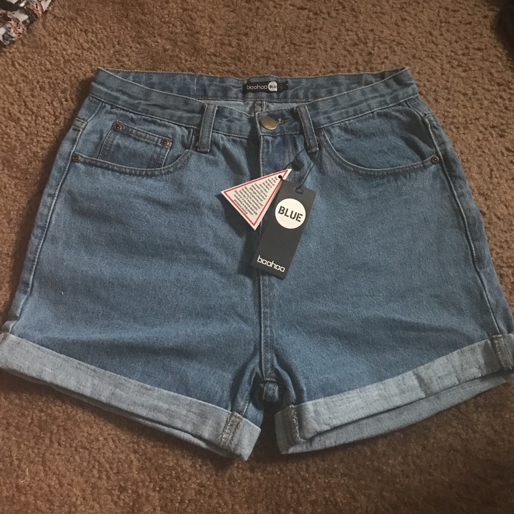 High waisted jean shorts
