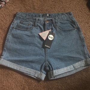 High waisted jean shorts