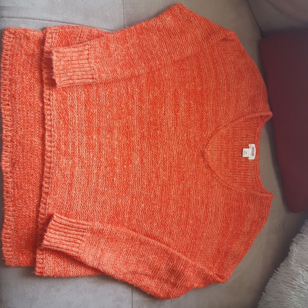 Coral High-Low Knit Sweater