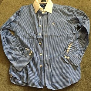 Men's American Eagle Striped Button Down Shirt
