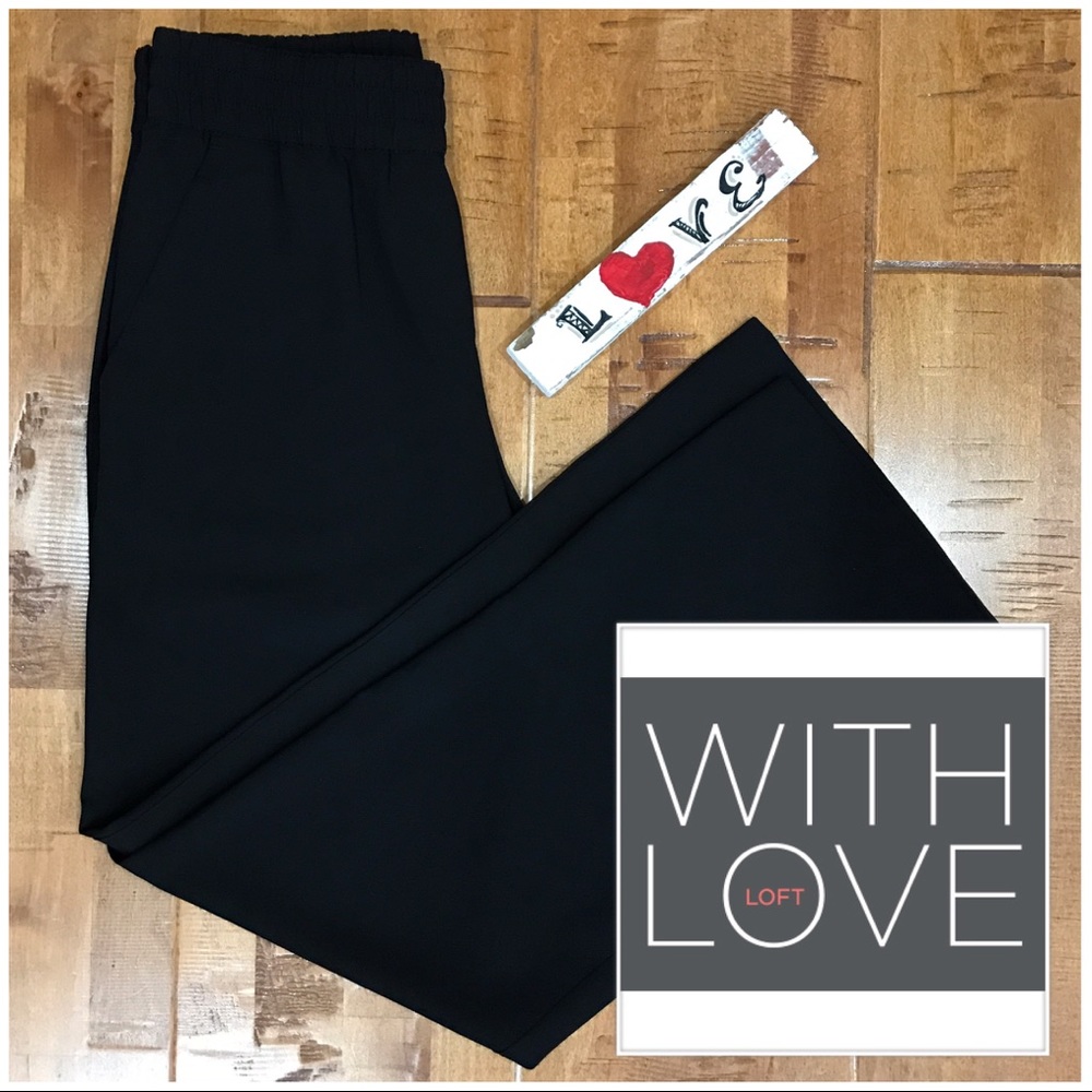 Ann Taylor LOFT petites Black elastic waist Pant