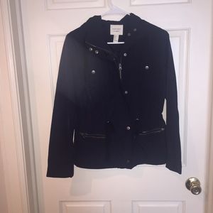 Navy Forever 21 Hooded Rain Jacket