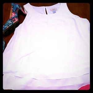 LOFT - EUC - white flowing sleeveless top