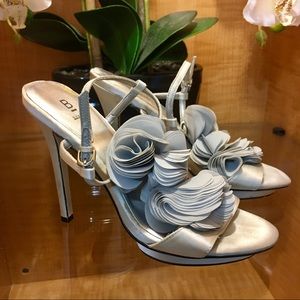 Silver/Grey Rose Petal Special Occassion Sandals