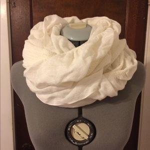 Anthropologie cream and silver ECHO scarf