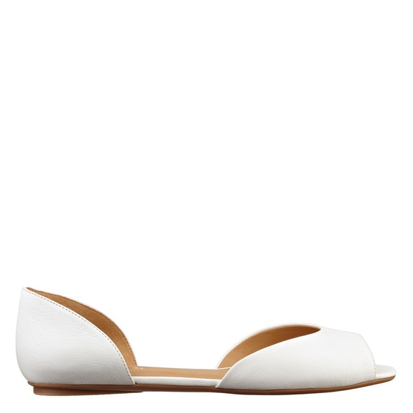 Nine West White Leather Flats - Picture 1 of 4