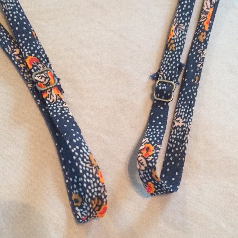 Navy Blue and Orange Floral Tank - Picture 4 of 5
