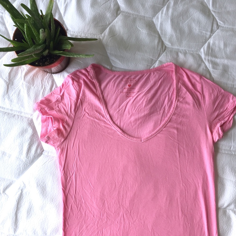 Victoria's Secret Cotton Lingerie Soft V-Neck Tee