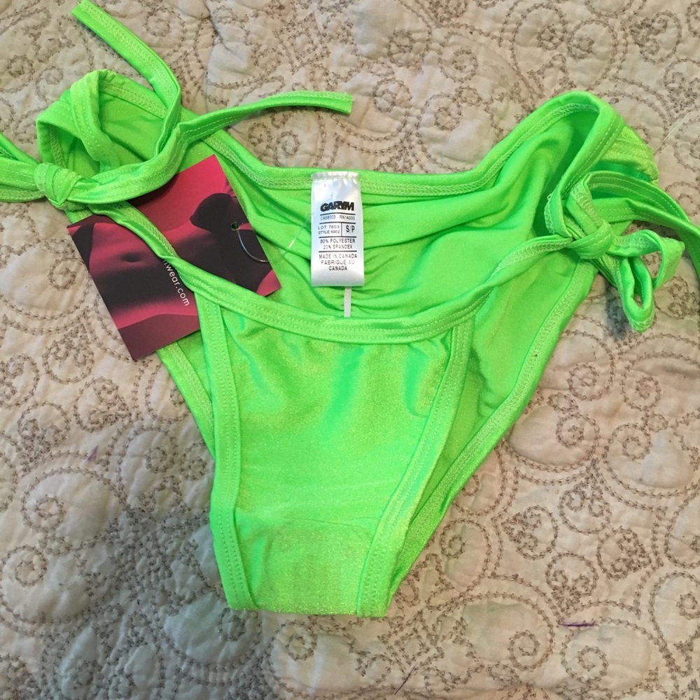 Lime colored swimsuit bottom
