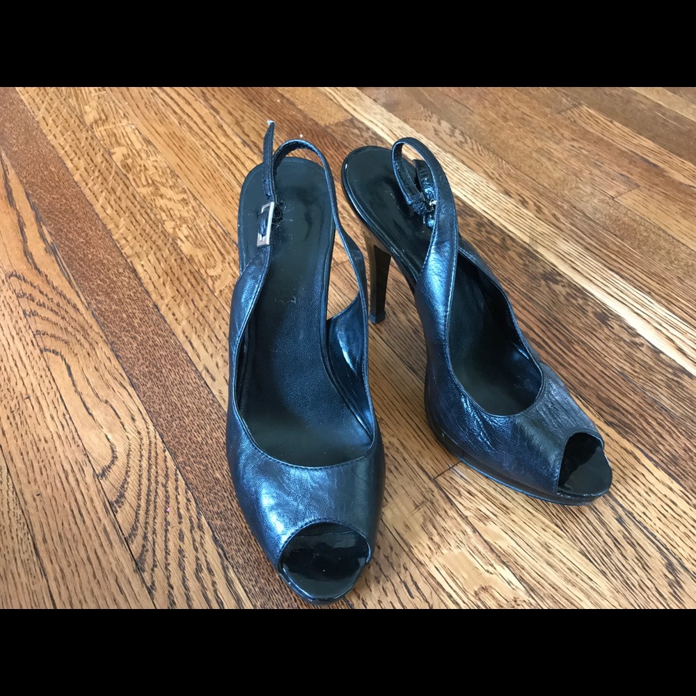 Aldo Leather Peep Toe Heels