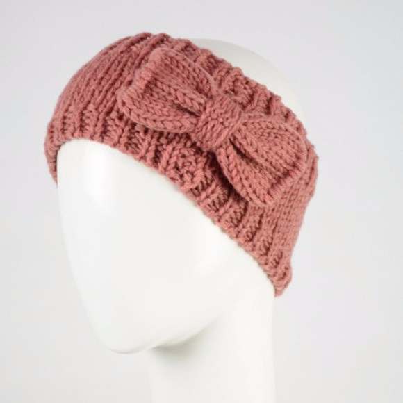 Pink Rose Knit Headband - Picture 3 of 4