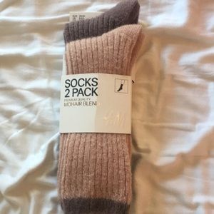 Pink and purple warm Mohair blend socks