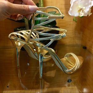 Strapped Gold Bakers Sandals