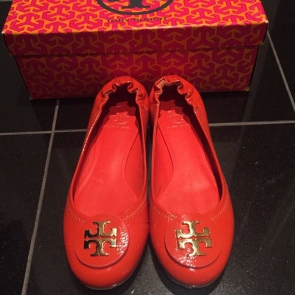 Tory Burch  Reva Tumbled Patent Flats