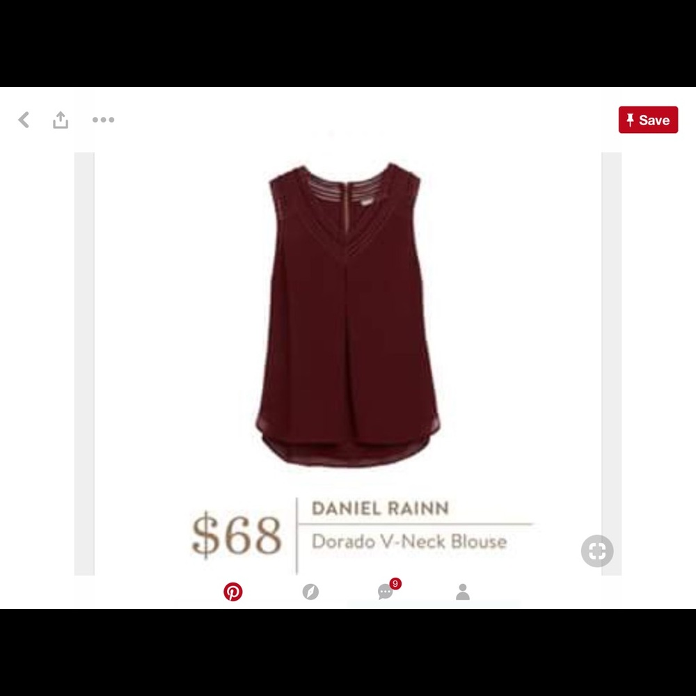 Daniel Rainn M Gorgeous Burgundy Blouse NWOT