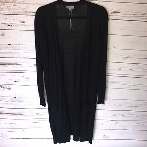 Black Duster Open Cardigan