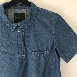 ZARA denim button t-shirt