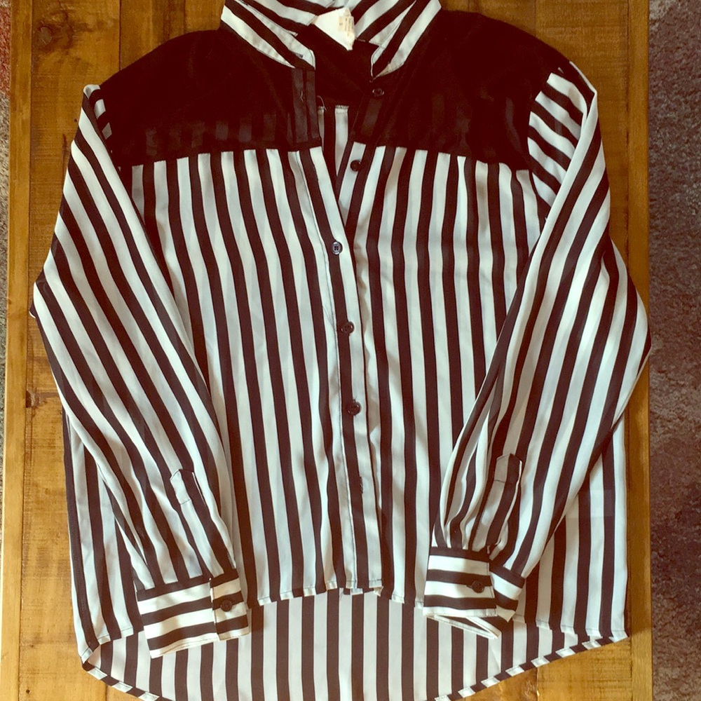 Black and White Blouse