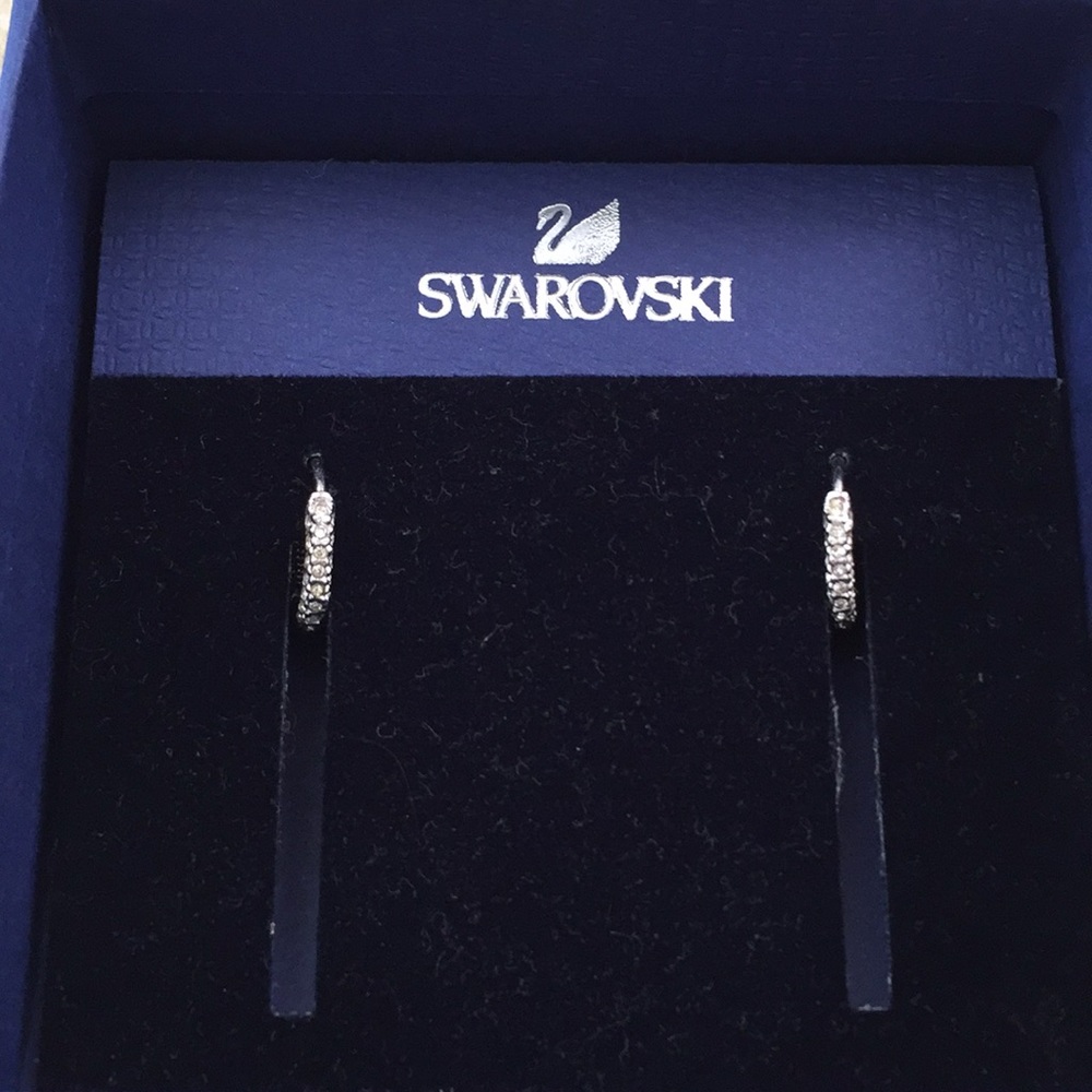 Swarovski crystal hoop earrings for pierced ears