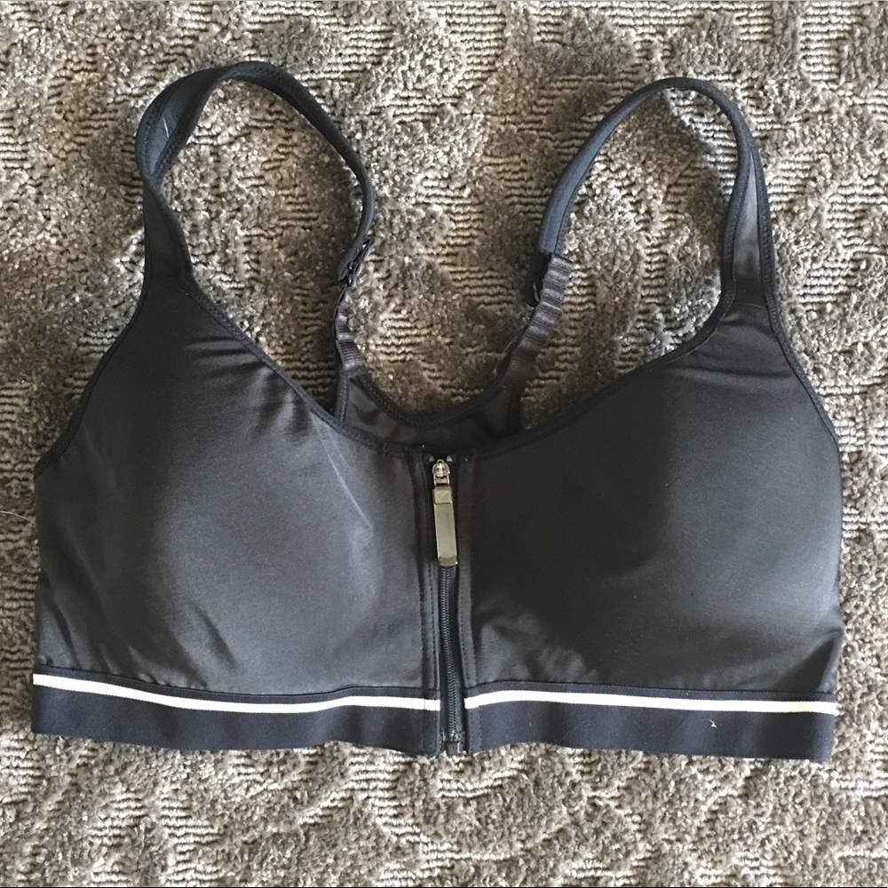 Speedo Black Front Zip Sports Bra 34D