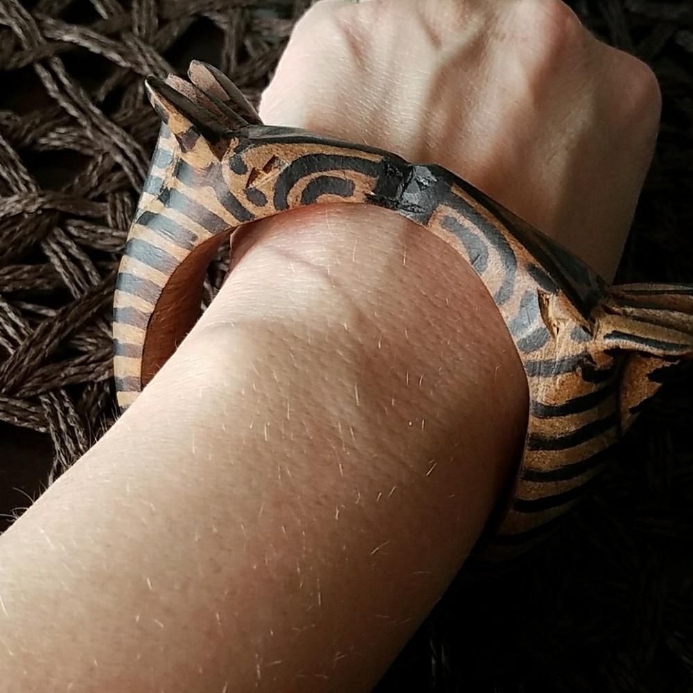Hand Carved Zebra Bracelet
