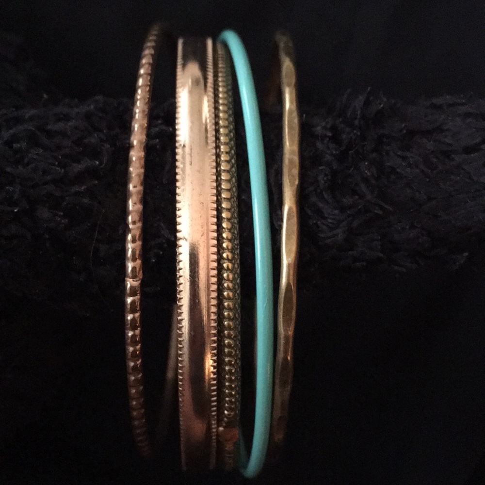 Gold & Turquoise Bangle Set