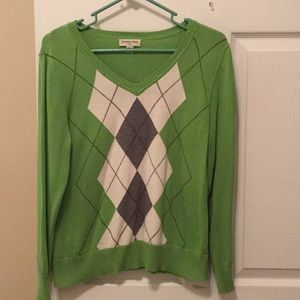 ST. John's Bay Green petite L argyle sweater