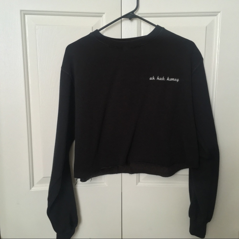 Brandy Melville "Uh Huh Honey" Embroidered Crop